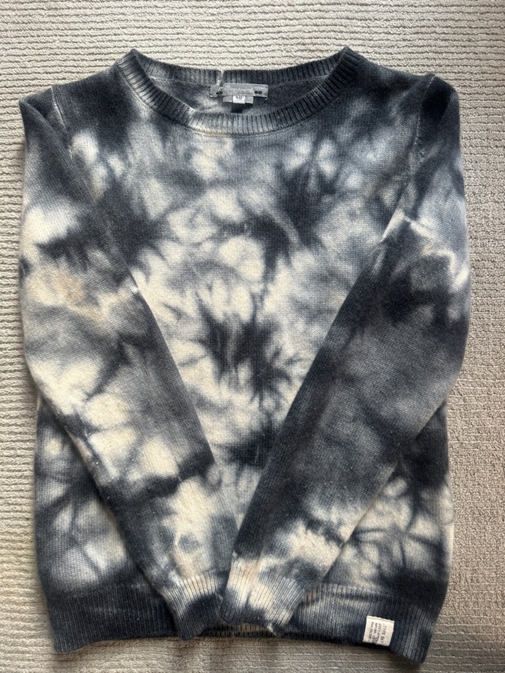 Bonpoint Black & Cream Tie-Dye Crewneck Sweater